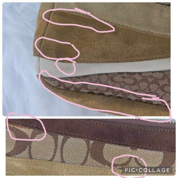 Coach Y2K Demi Striped Leather, Suede and Canvas Signature C Shoulder Bag - Picture 10 of 10